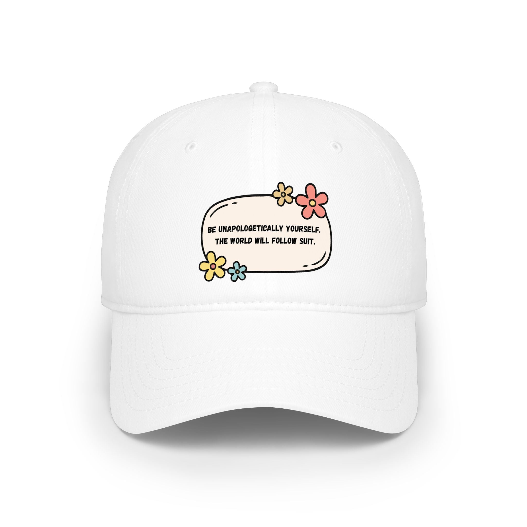 Low Profile Cap — "Be Compassionately Yourself" Floral Embroidered Hat